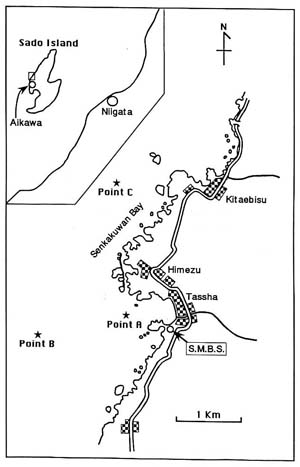 Map of three points of data collection